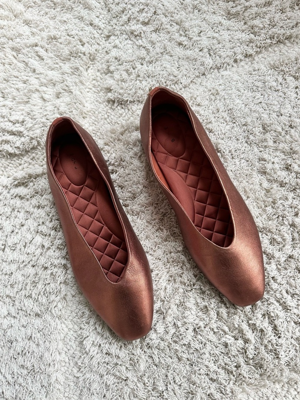 Birdies the crane flat orange Gold Metallic Ballet Flats 9.5 - Picture 2 of 9